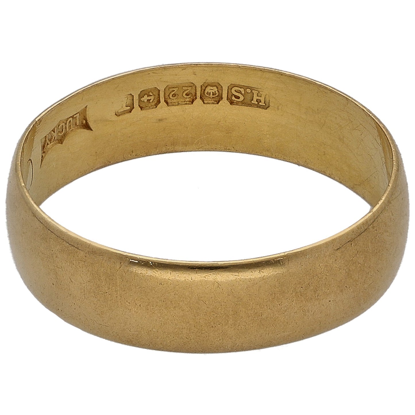 22ct Gold Plain Wedding Ring Size O