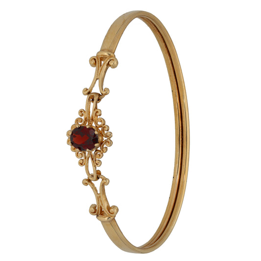9ct Gold Garnet Fancy Stone Set Bracelet