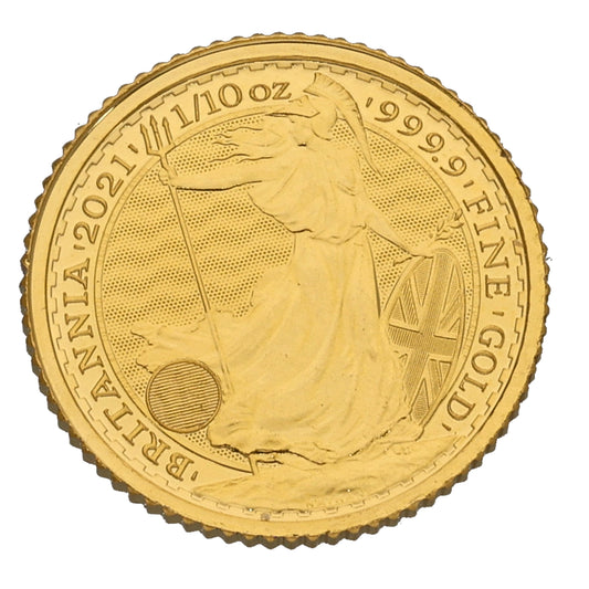 24ct Gold Queen Elizabeth II 1/10 OZ Britannia Coin 2021