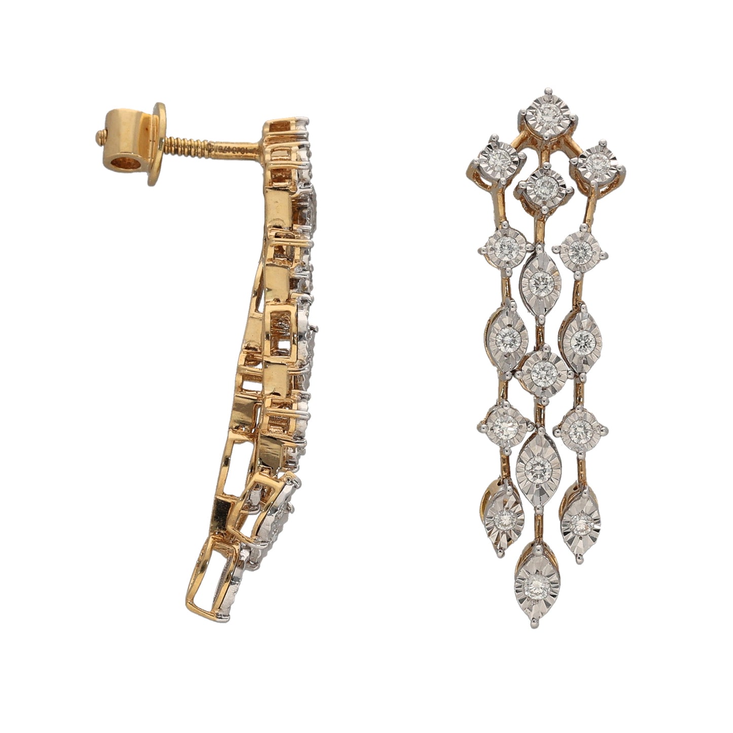 18ct Gold 0.16ct Diamond Drop Earrings