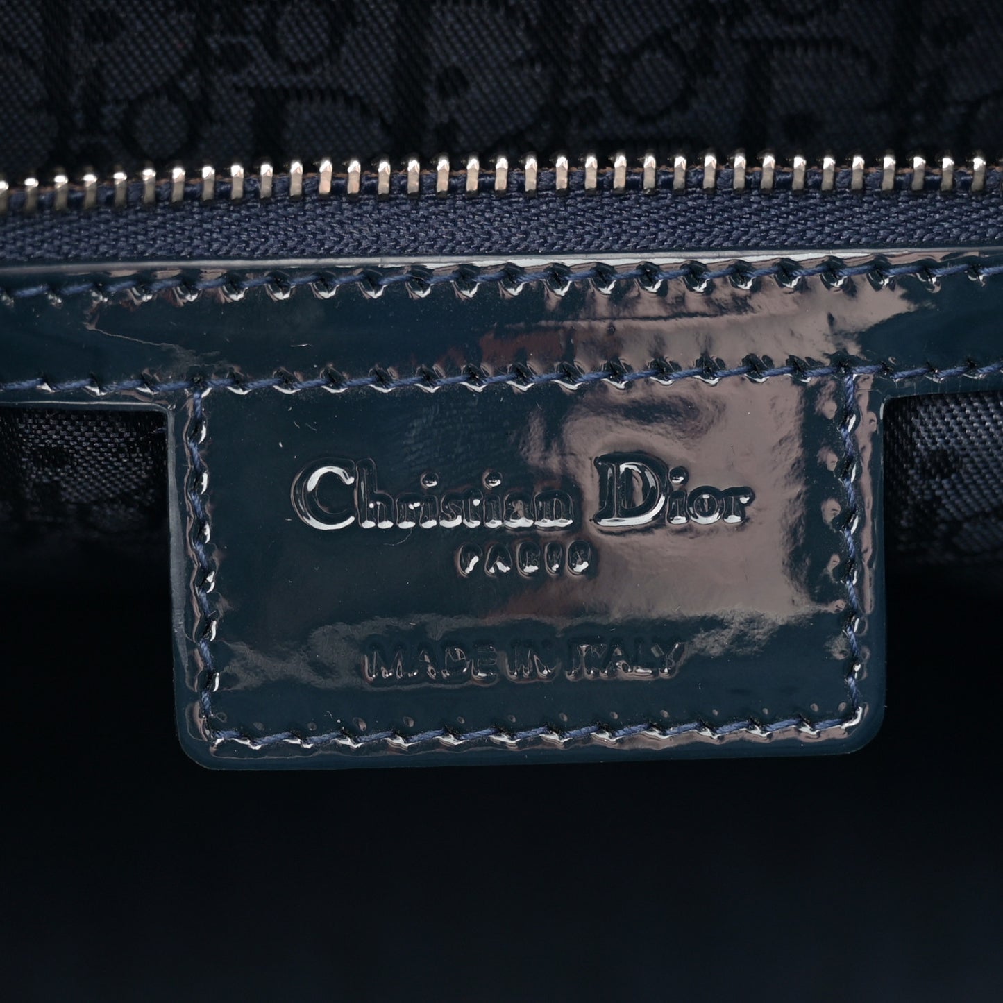 Christian Dior Patent Cannage Tote Bag - Navy Blue