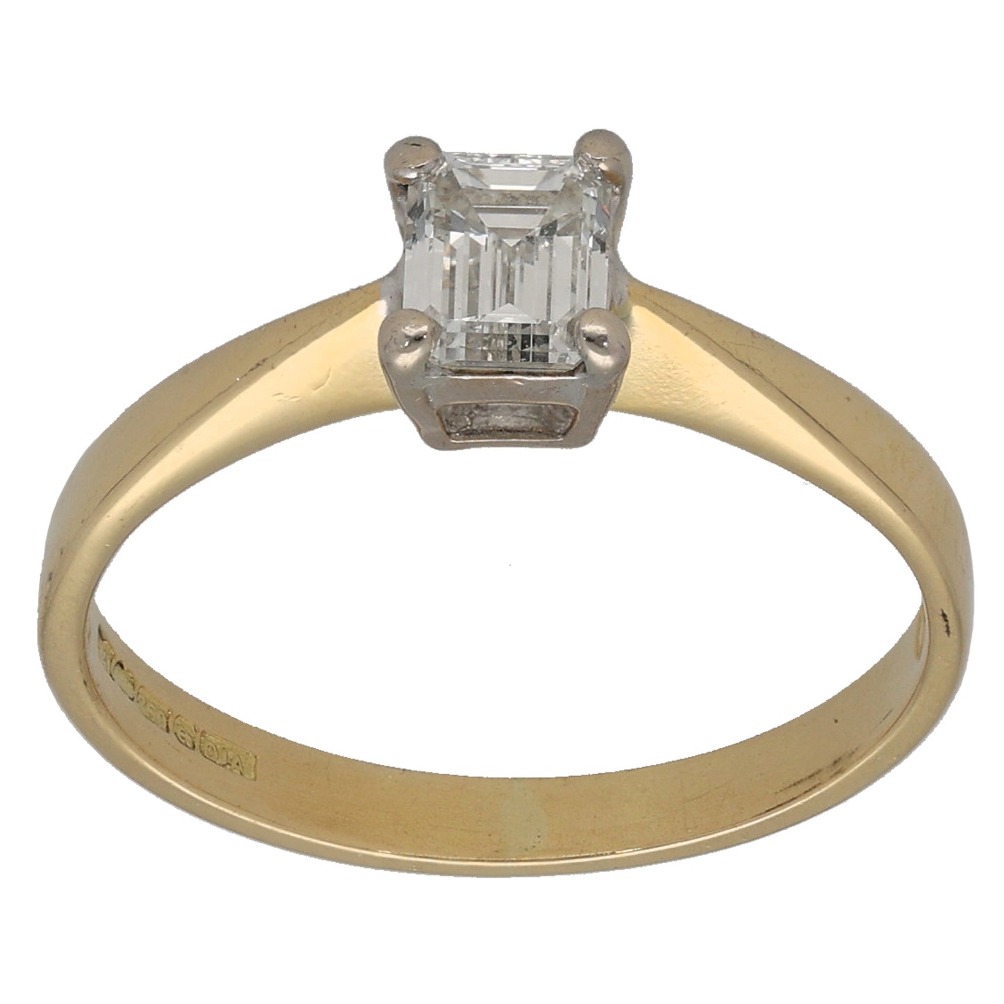 18ct Gold 0.50ct Diamond Solitaire Ring Size M