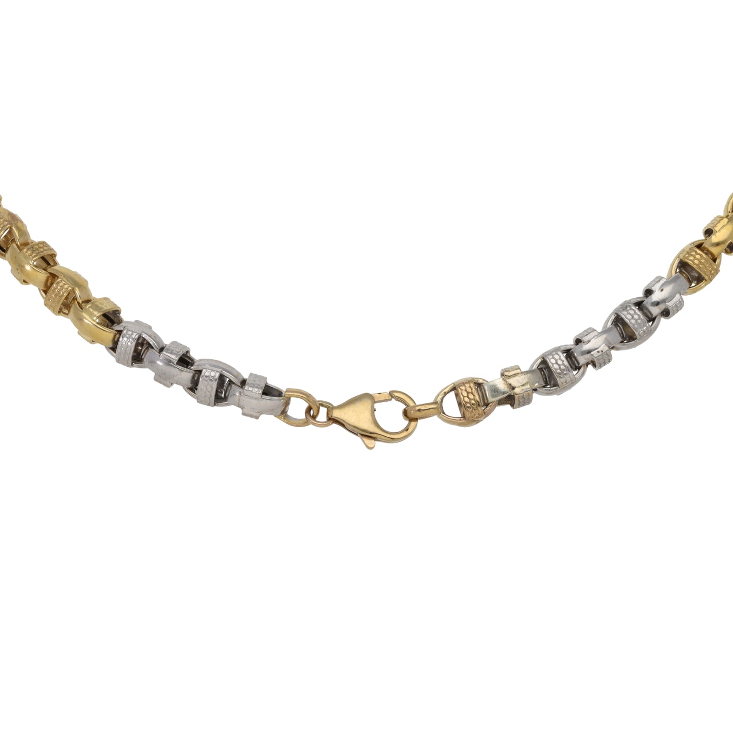 18ct Bicolour Gold Fancy Necklace 28"