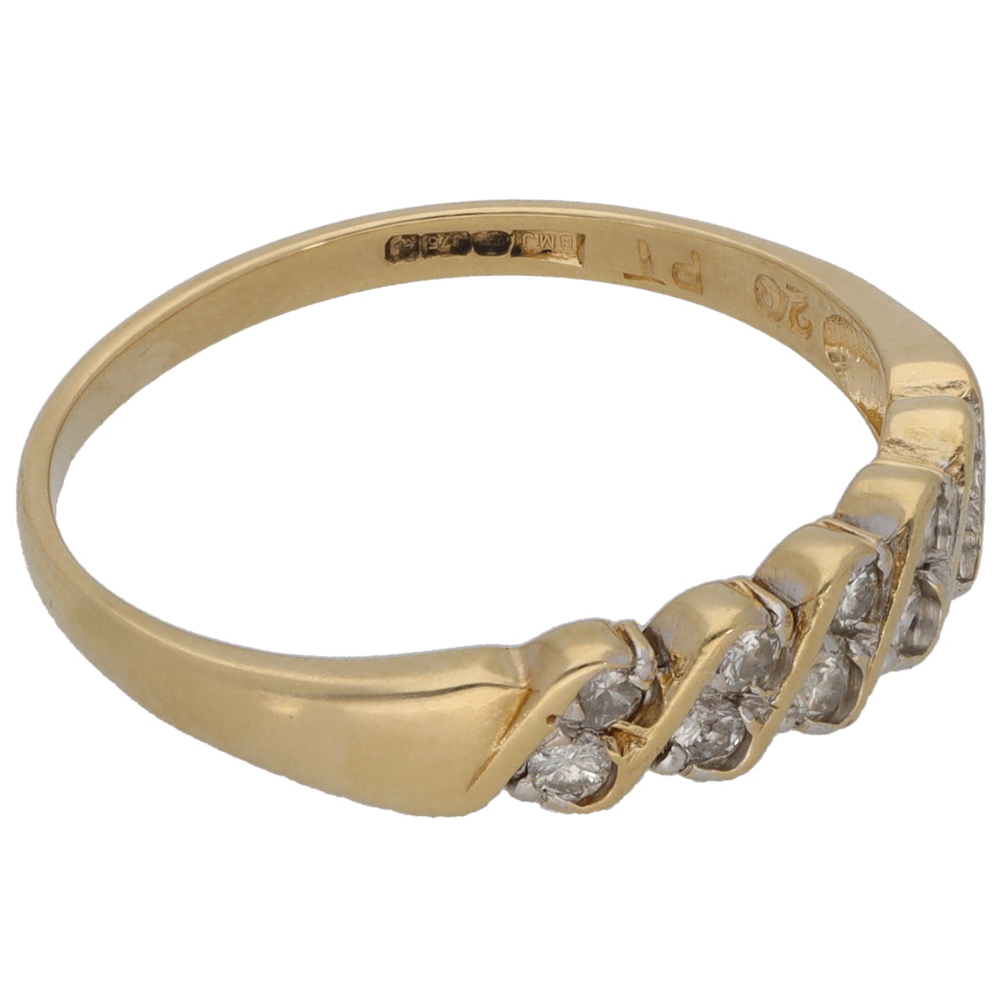 9ct Gold 0.20ct Diamond Half Eternity Ring Size Q