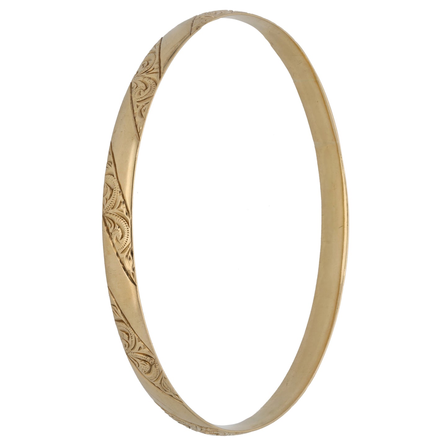 9ct Gold Patterned Bangle