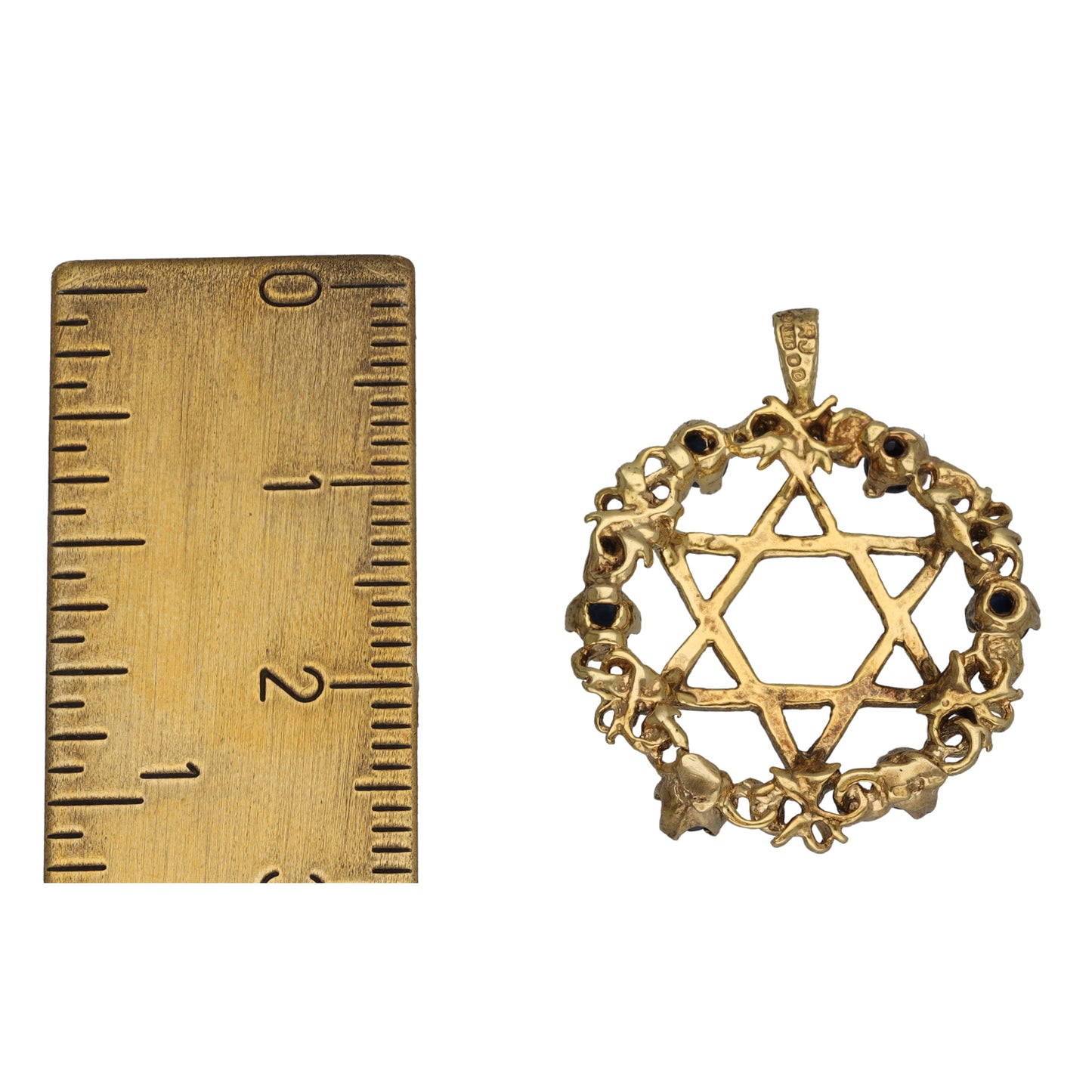 9ct Gold Sapphire Star of David Pendant