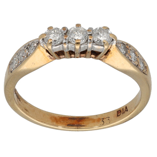 9ct Gold 0.33ct Diamond Dress/Cocktail Ring Size L
