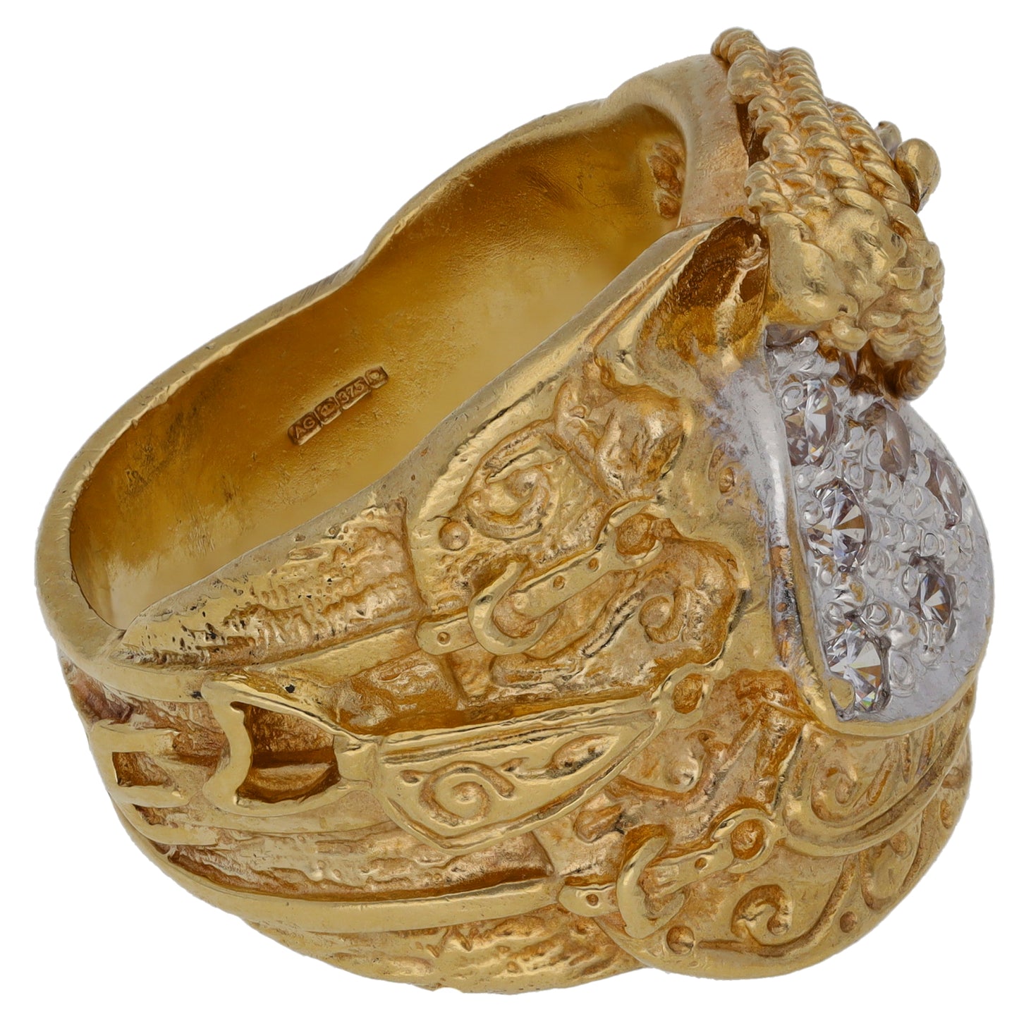 9ct Gold Cubic Zirconia Keeper Ring Size V