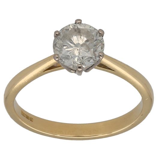 18ct Gold 1.14ct Diamond Solitaire Ring Size N