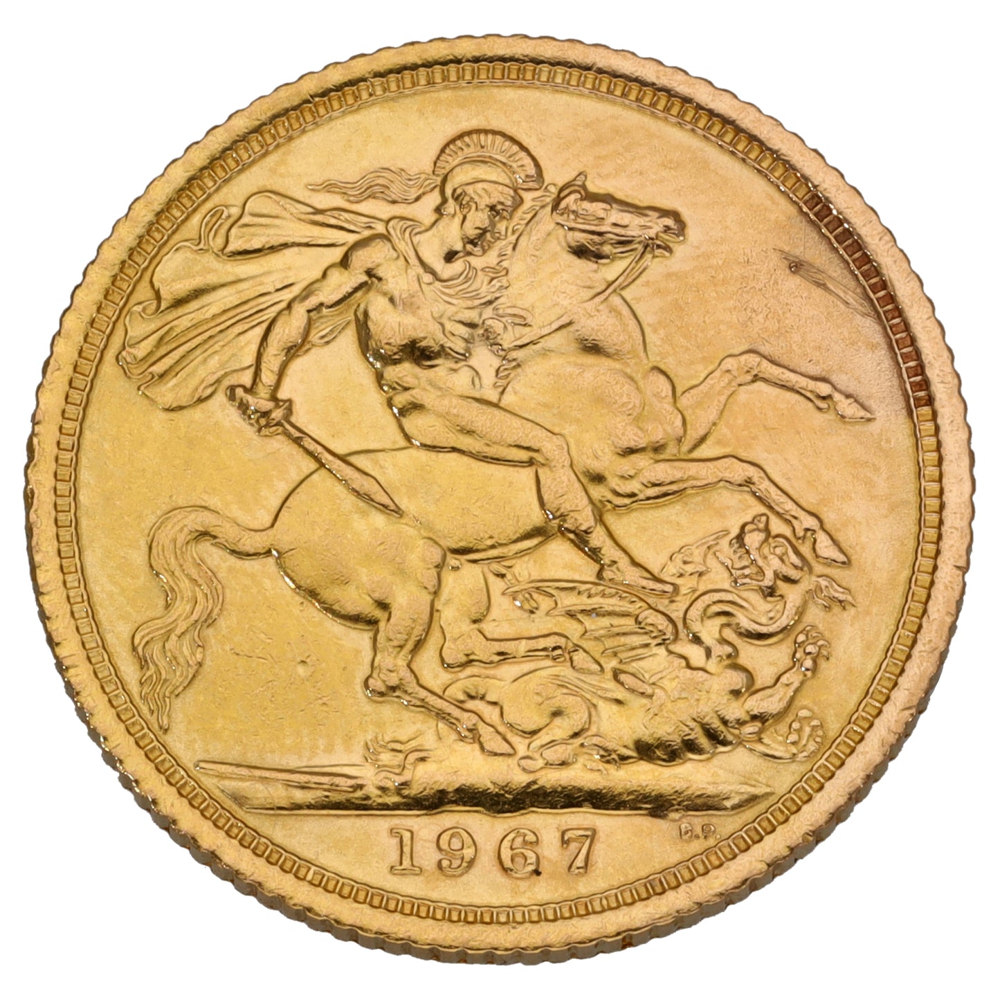 22ct Gold Queen Elizabeth II Full Sovereign Coin 1967