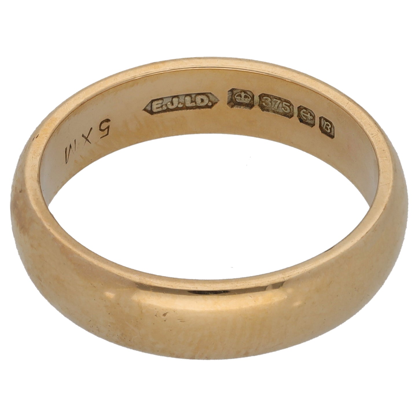 9ct Gold Plain Wedding Ring Size N