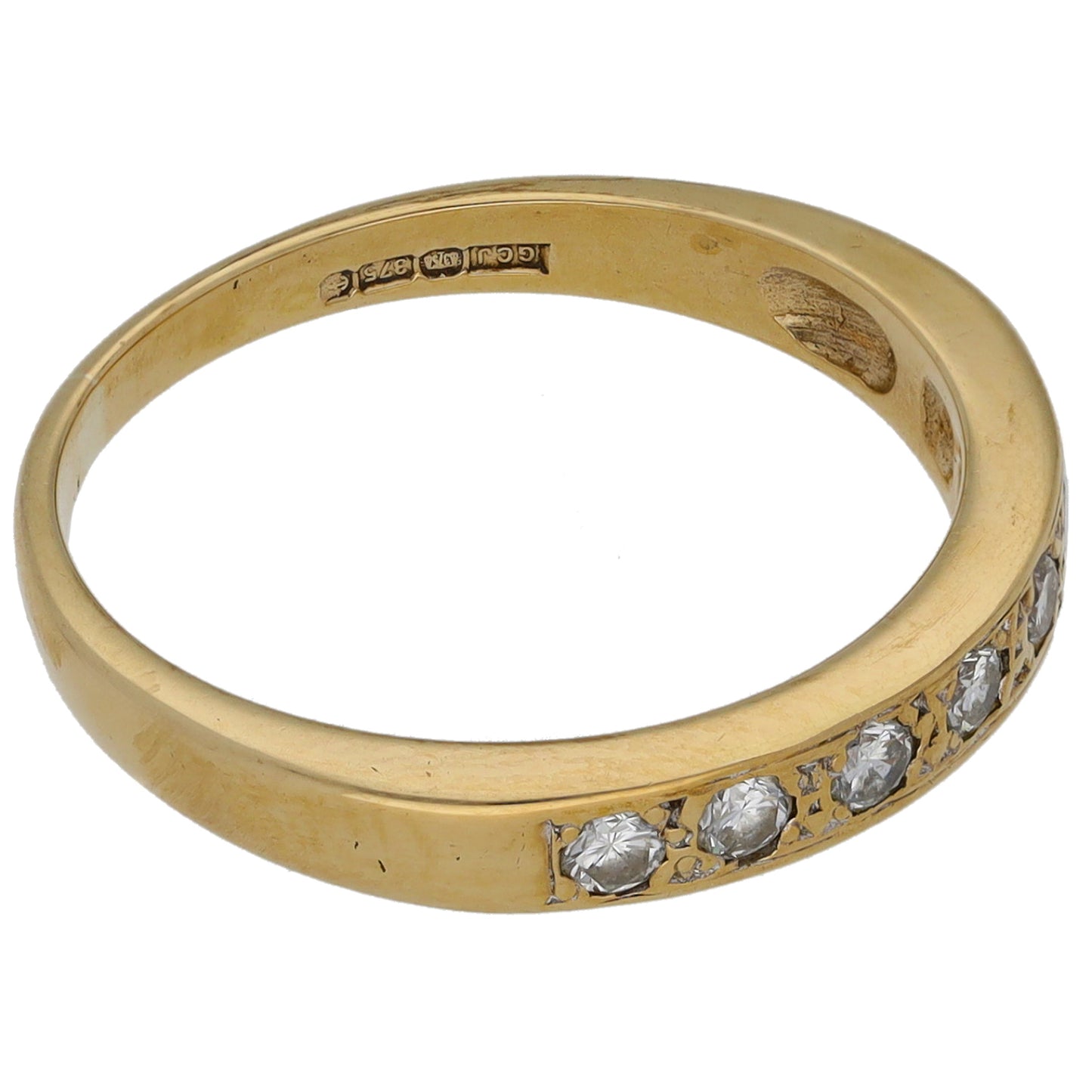 9ct Gold 0.21ct Diamond Half Eternity Ring Size L