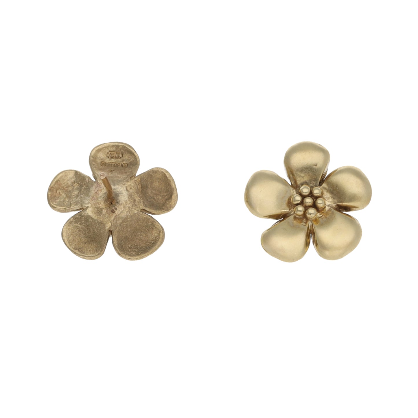 9ct Gold Flower Stud Earrings