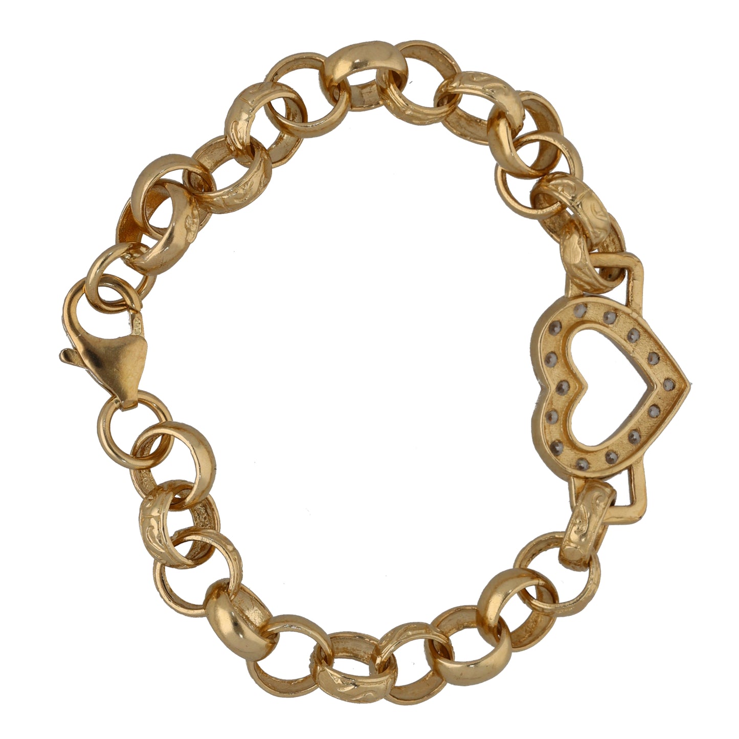 9ct Gold Cubic Zirconia Belcher Bracelet