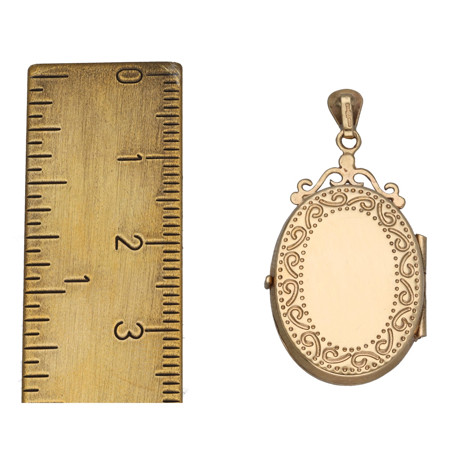 9ct Gold Sapphire Patterned Locket Pendant