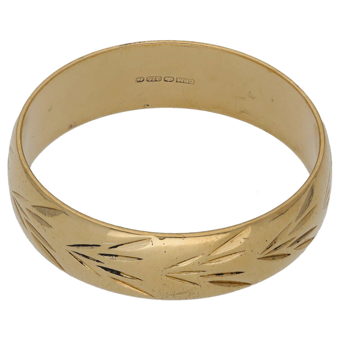 9ct Gold Patterned Wedding Ring Size Z+1