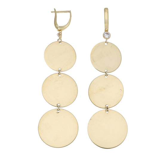 14ct Gold Cubic Zirconia Drop Earrings