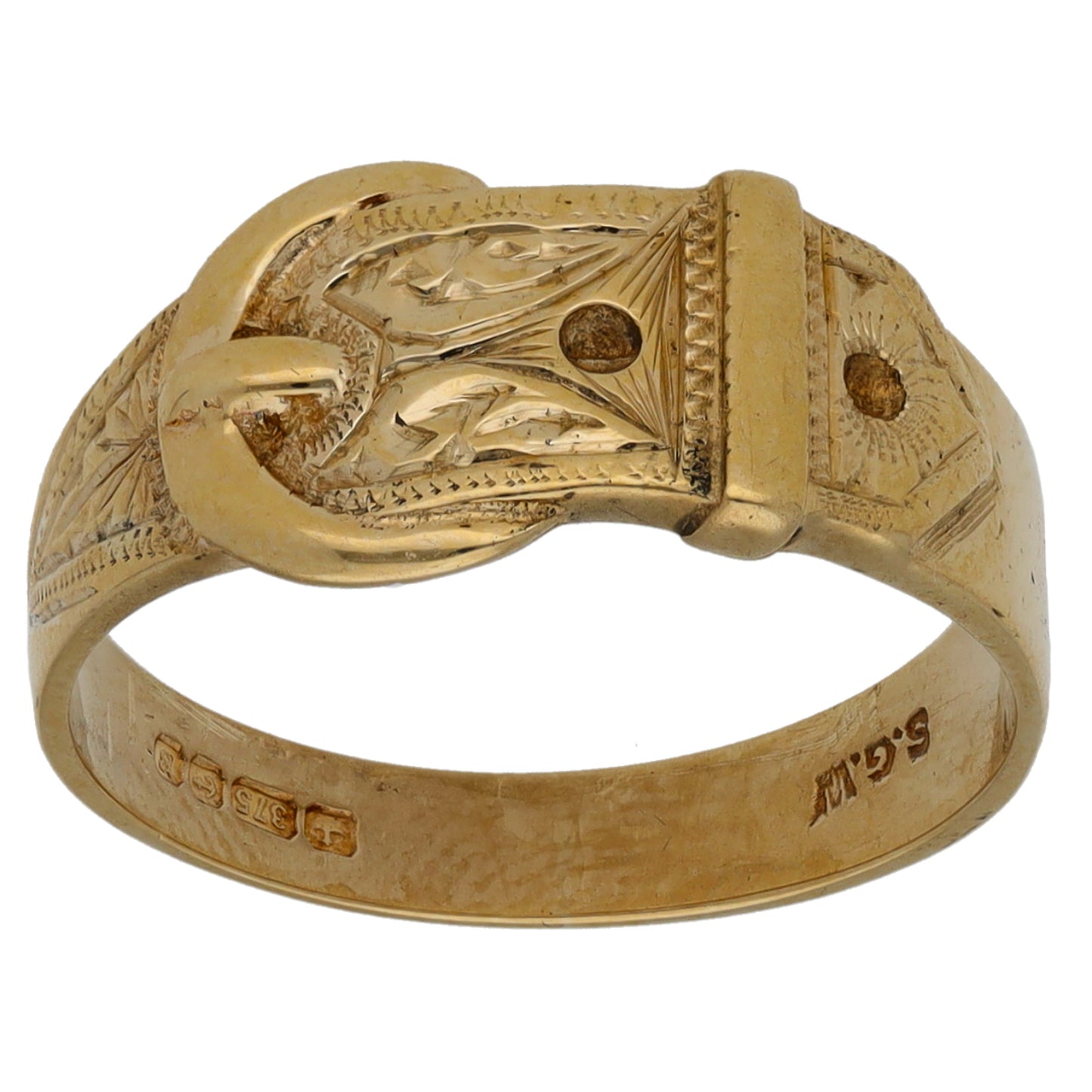 9ct Gold Buckle Ring Size K