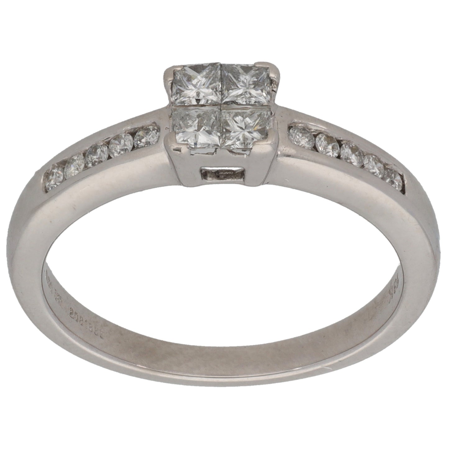 18ct White Gold 0.50ct Diamond Dress/Cocktail Ring Size P