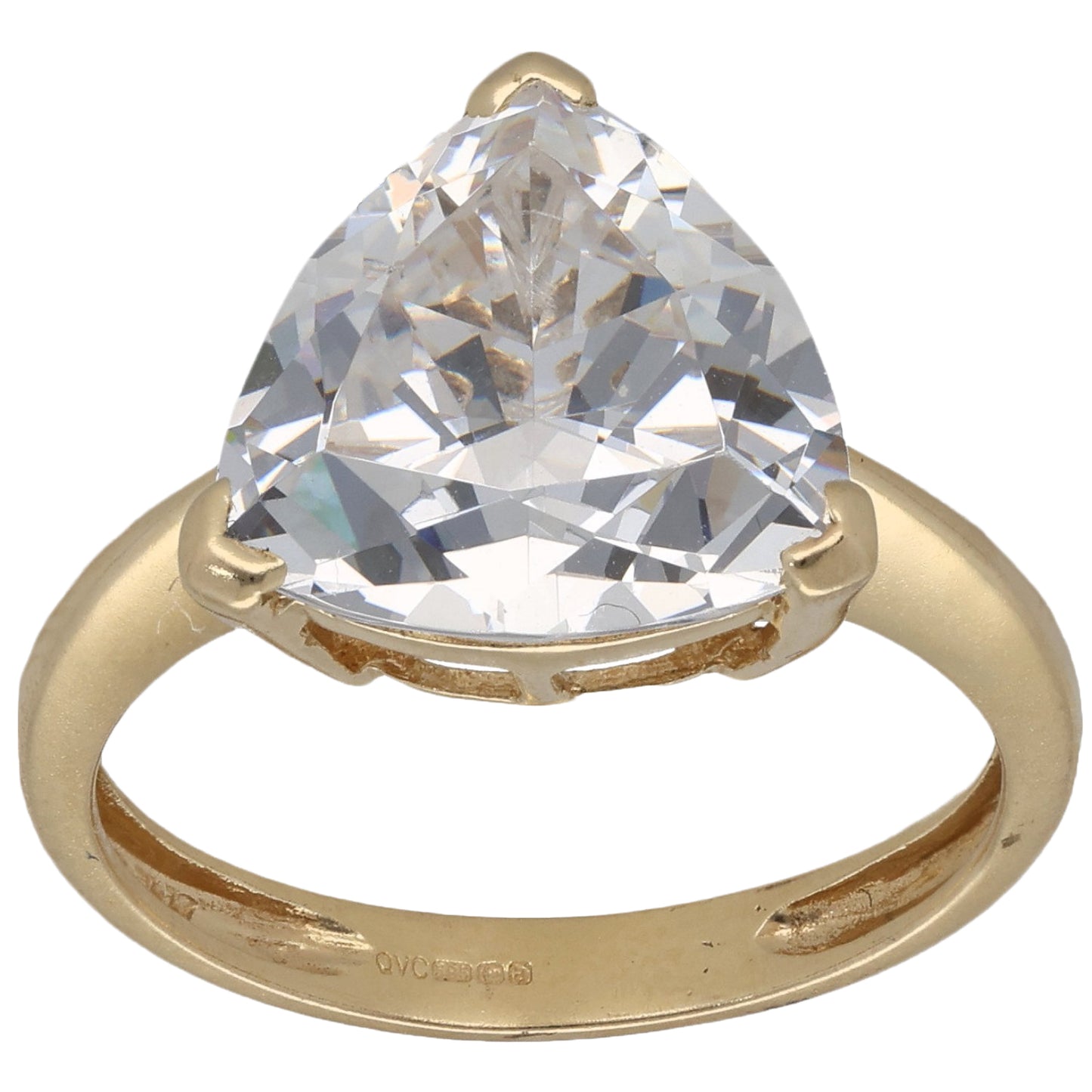 14ct Gold Cubic Zirconia Single Stone Ring Size O
