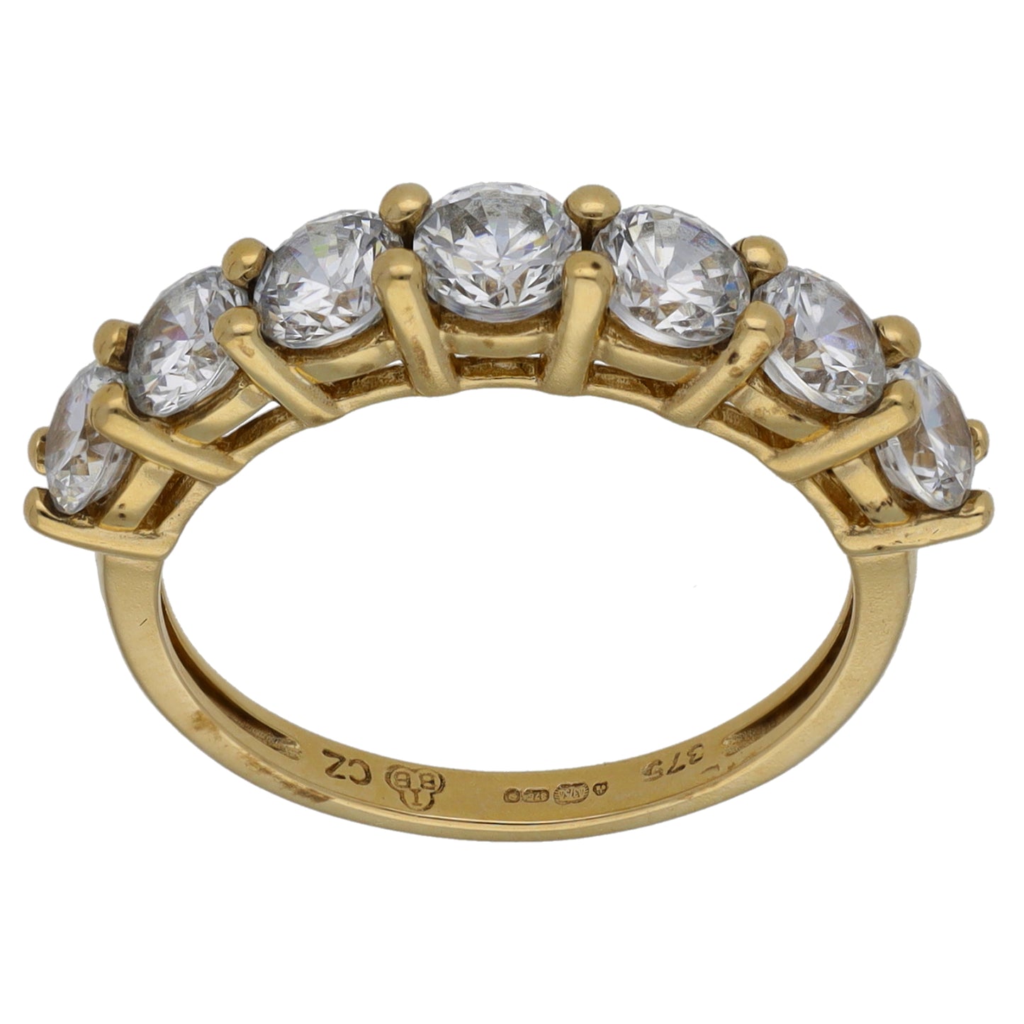 9ct Gold Cubic Zirconia Half Eternity Ring Size M