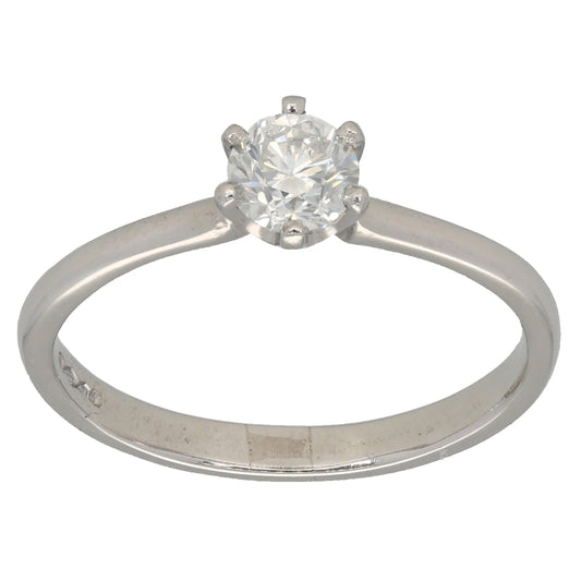 Platinum 0.45ct Diamond Solitaire Ring Size P