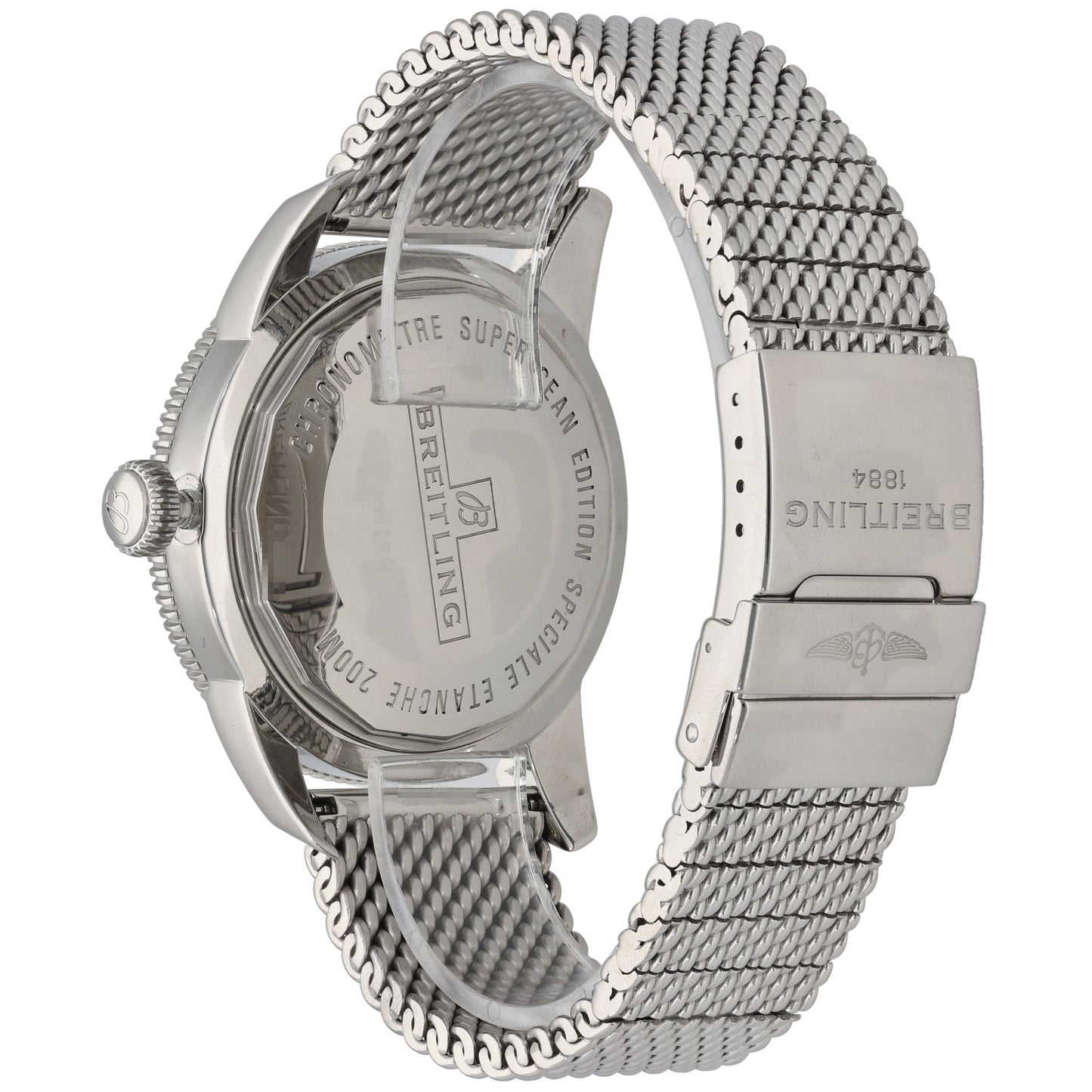 Breitling Superocean Heritage II A17320, Stainless Steel, Black Dial, Rear Angle Image