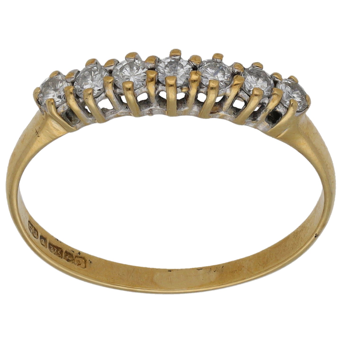 9ct Gold 0.28ct Diamond Half Eternity Ring Size L