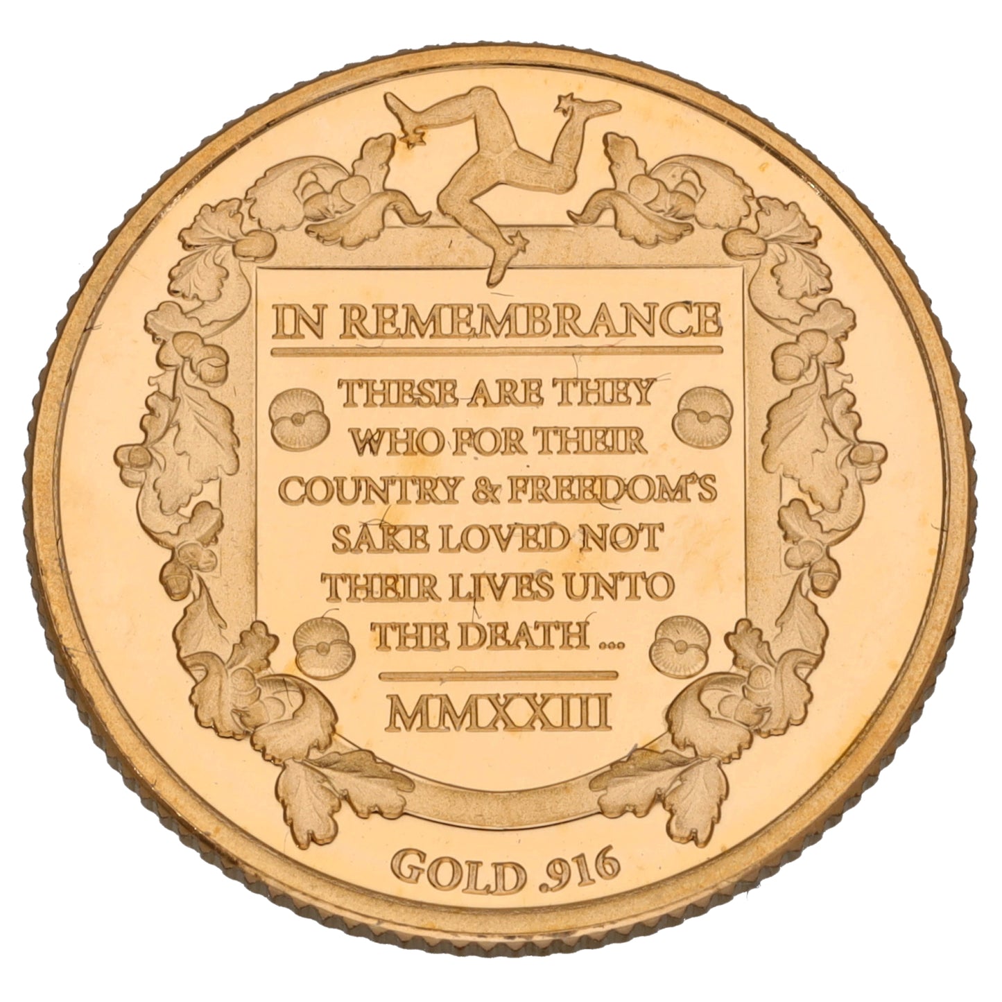 22ct Gold King Charles III RBL Remembrance Poppy DateStamp Full Sovereign Coin 2023