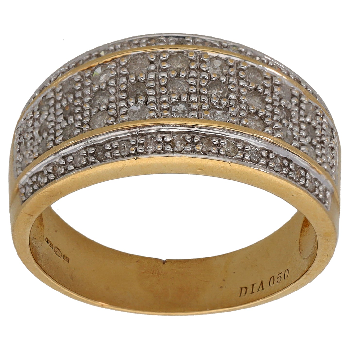 9ct Gold 0.48ct Diamond Dress/Cocktail Ring Size P