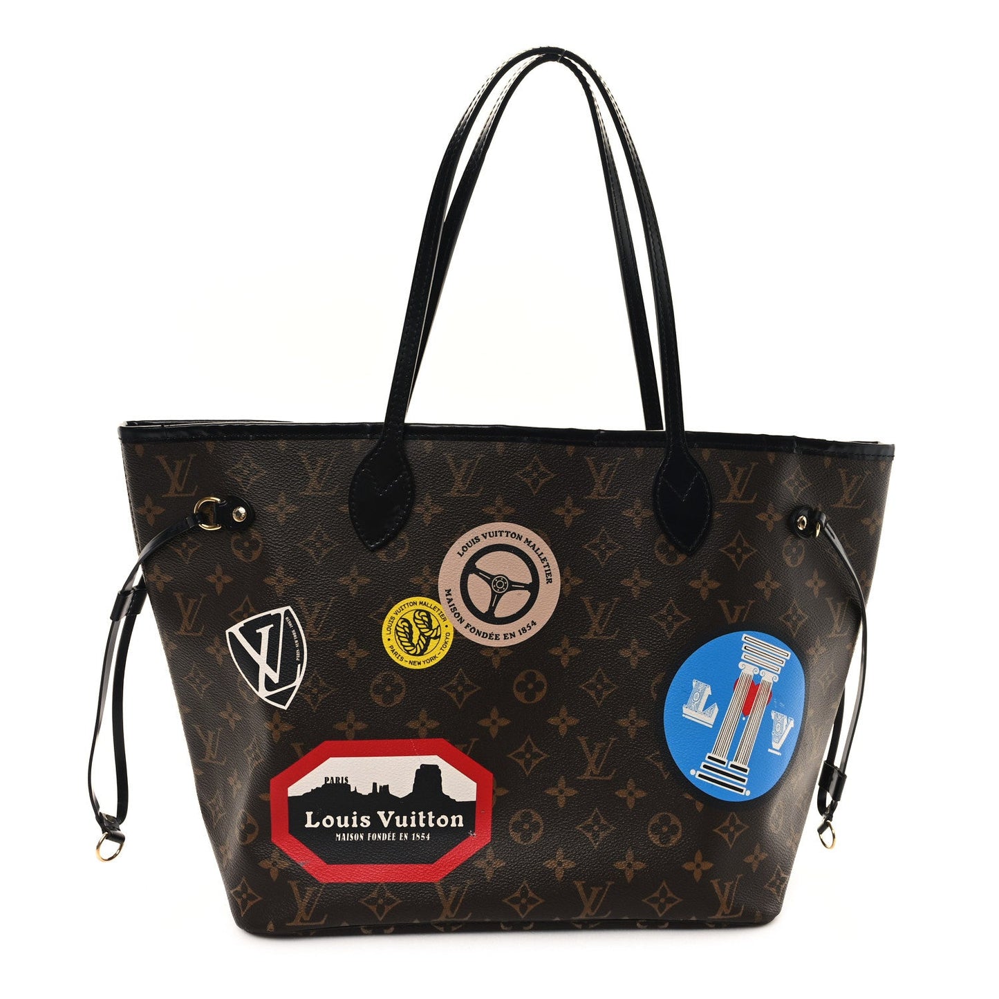 Louis Vuitton Neverfull MM World Tour Monogram Coated Canvas Bag - Brown