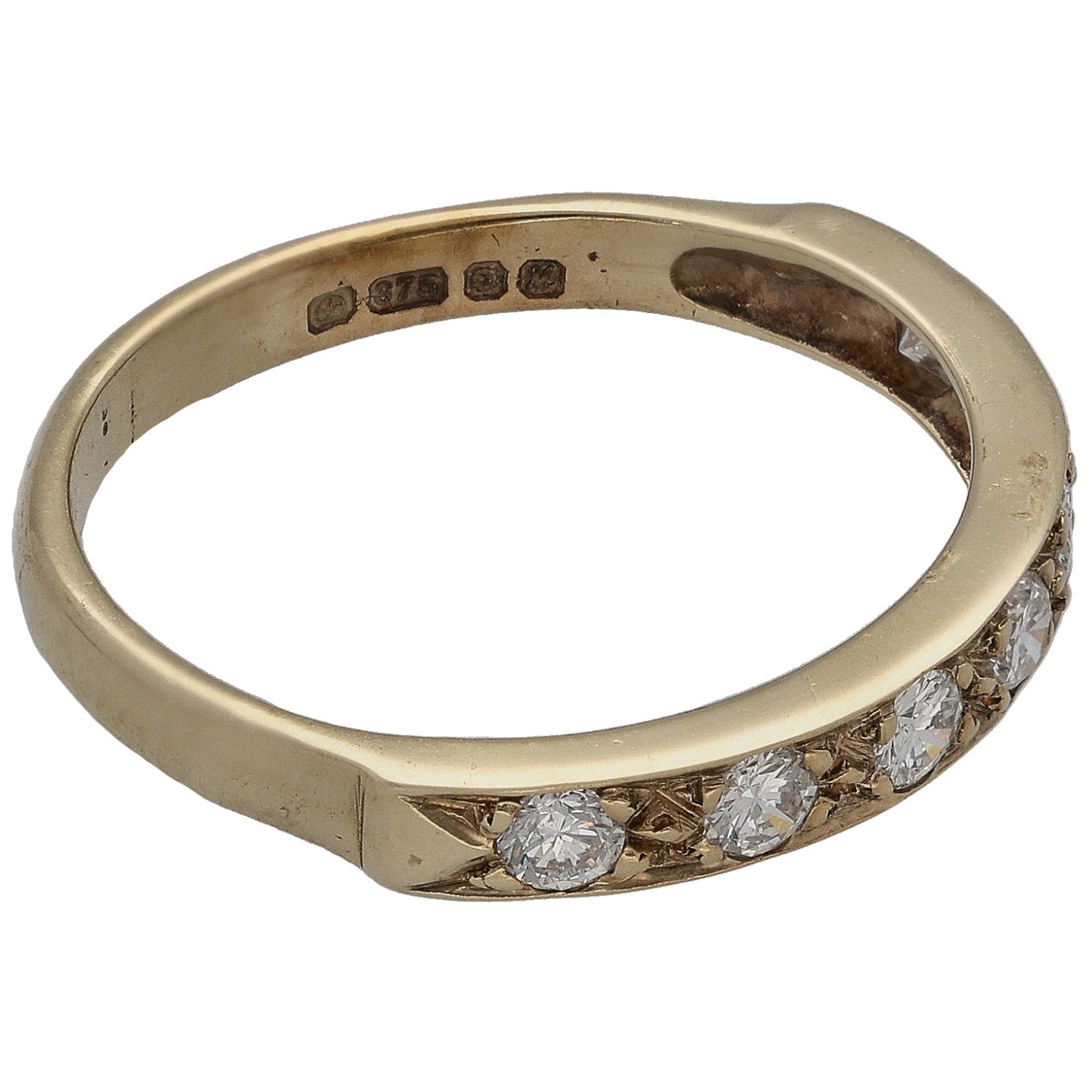 9ct Gold 0.35ct Diamond Half Eternity Ring Size N
