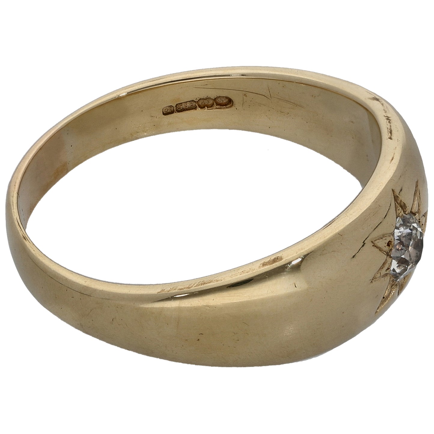 9ct Gold 0.20ct Diamond Solitaire Ring Size U