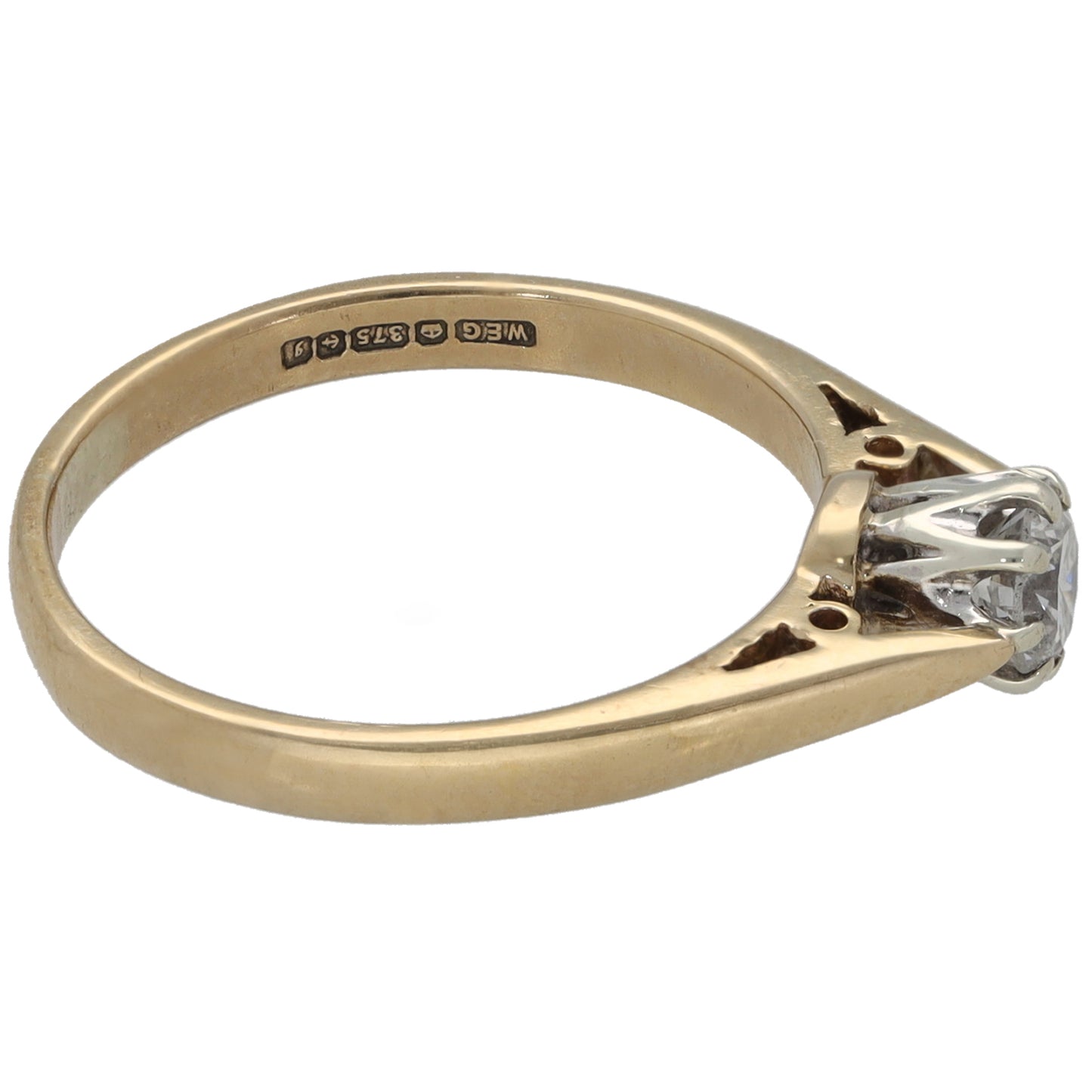 9ct Gold 0.20ct Diamond Solitaire Ring Size K