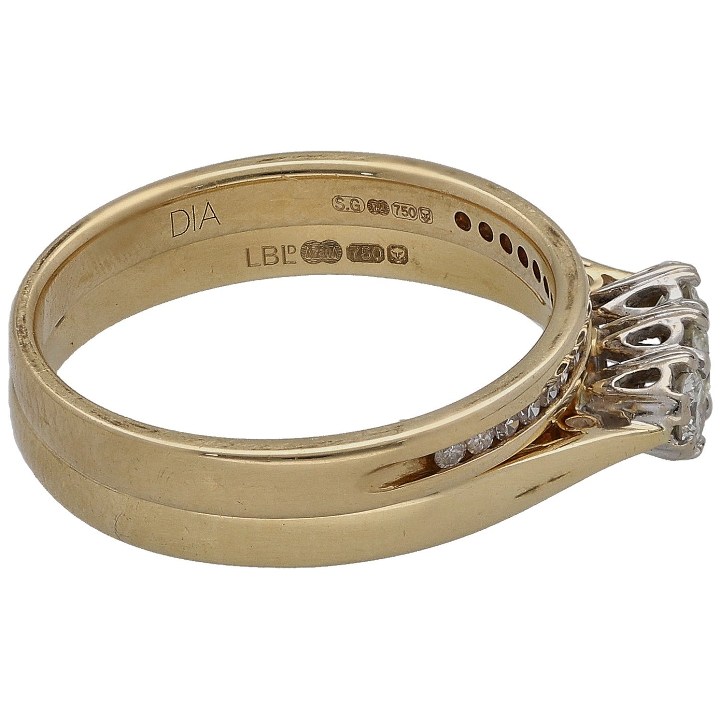 18ct Gold 0.41ct Diamond Ring Set Size L