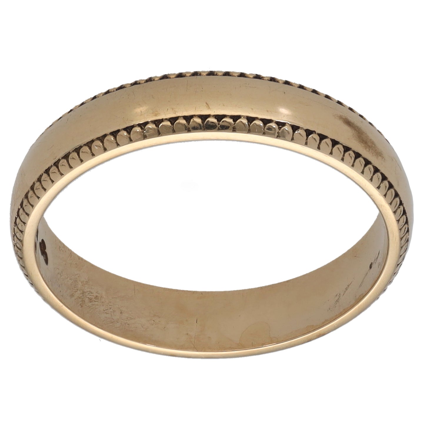 9ct Gold Patterned Wedding Ring Size L