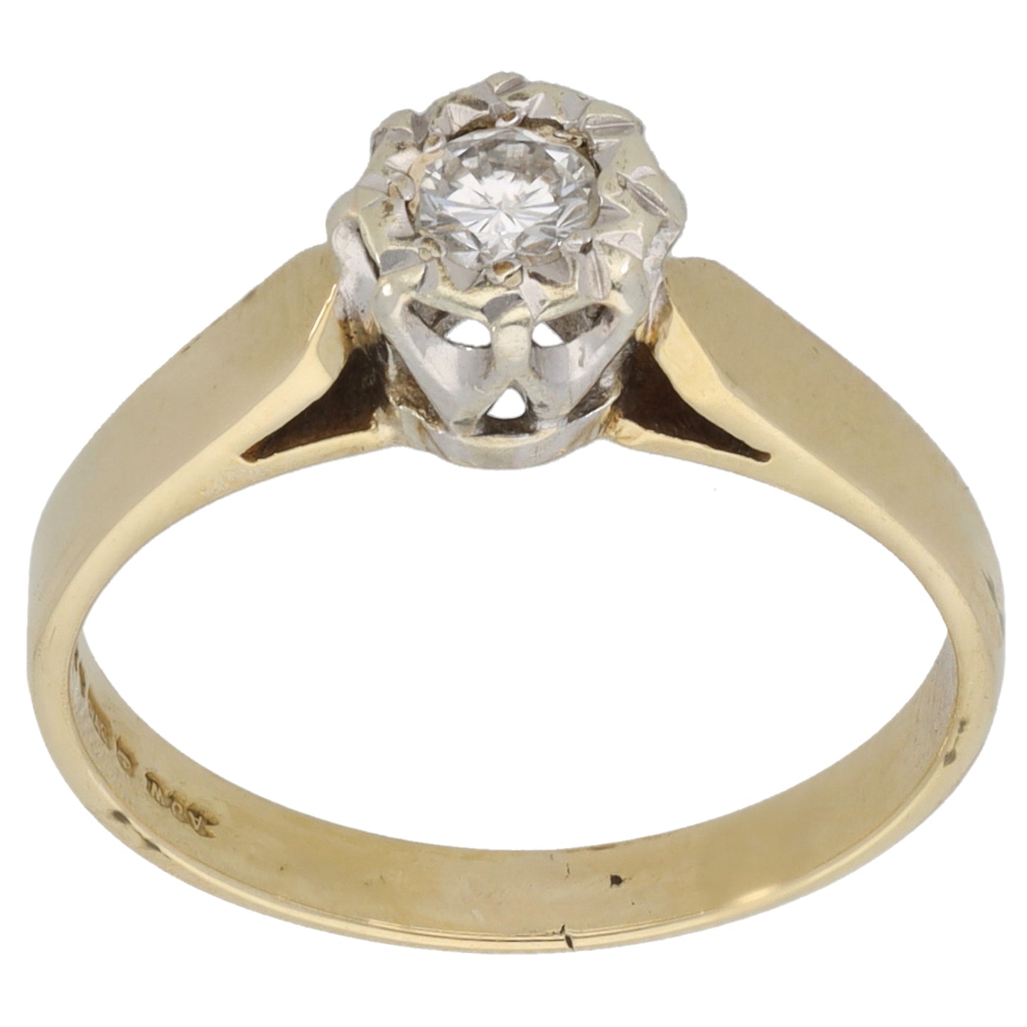 9ct Gold 0.15ct Diamond Solitaire Ring Size K