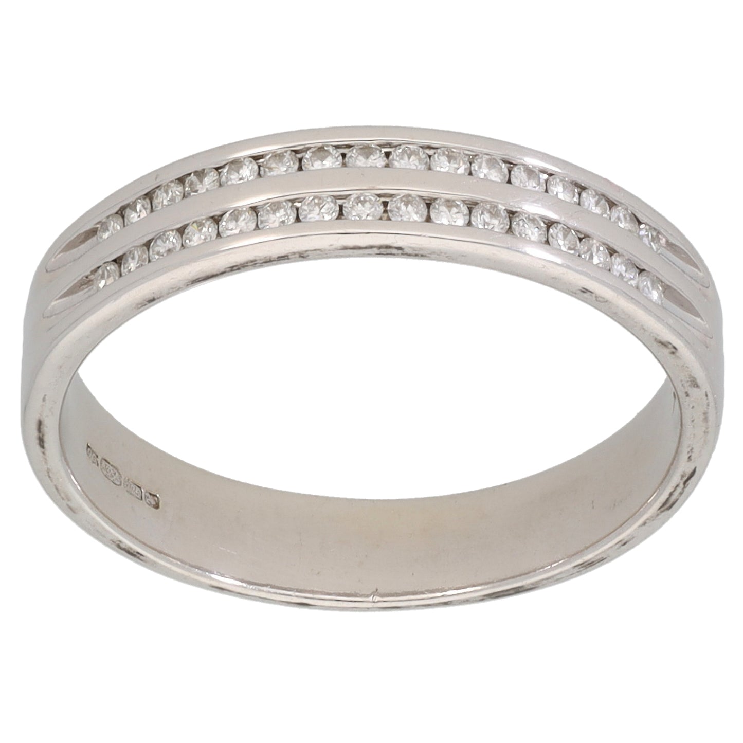 9ct White Gold 0.16ct Diamond Half Eternity Ring Size M