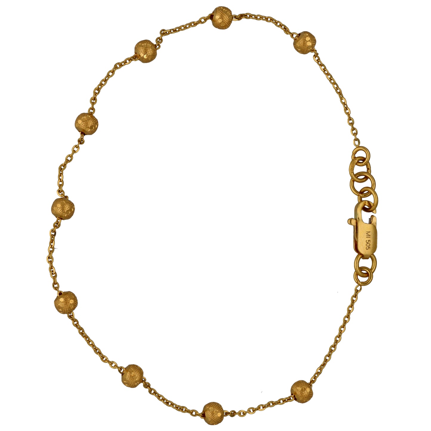 New 22ct Gold Beaded Link Bracelet