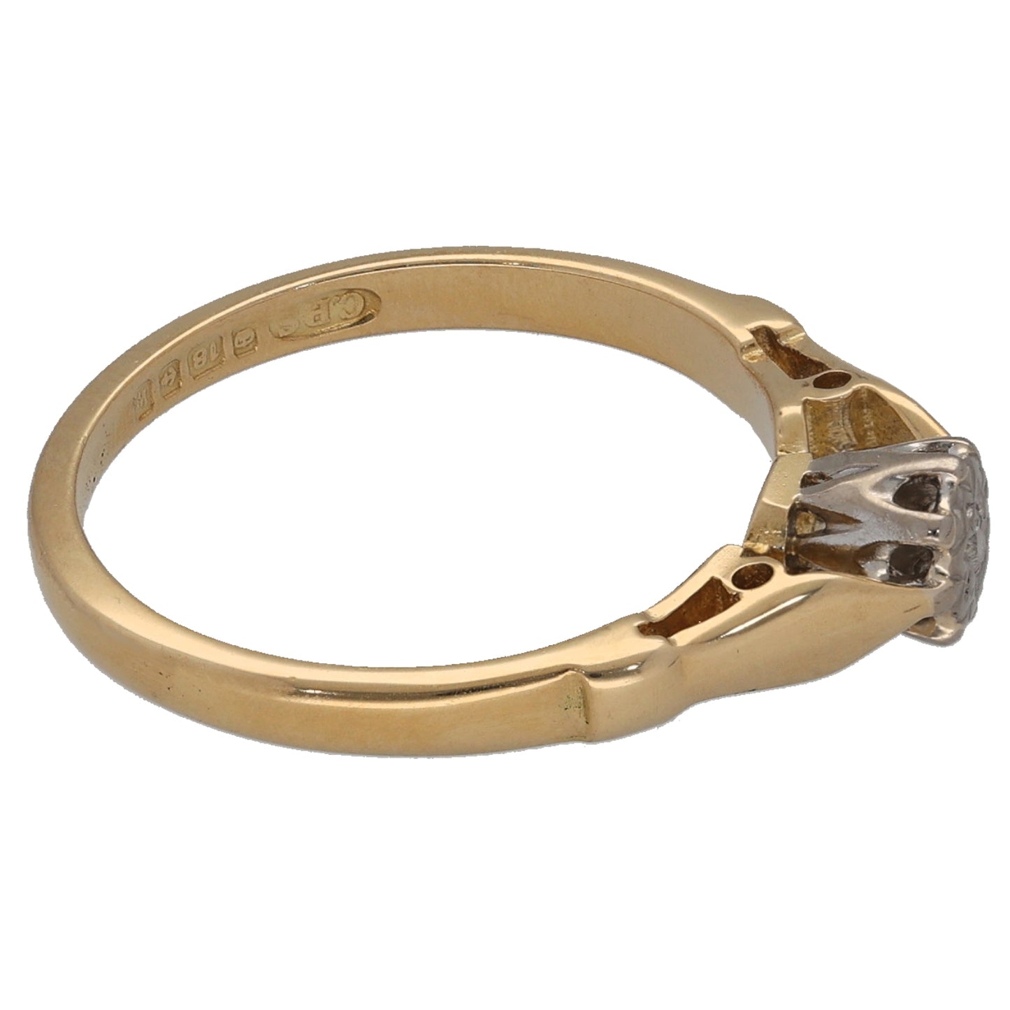 18ct Gold 0.02ct Diamond Solitaire Ring Size K