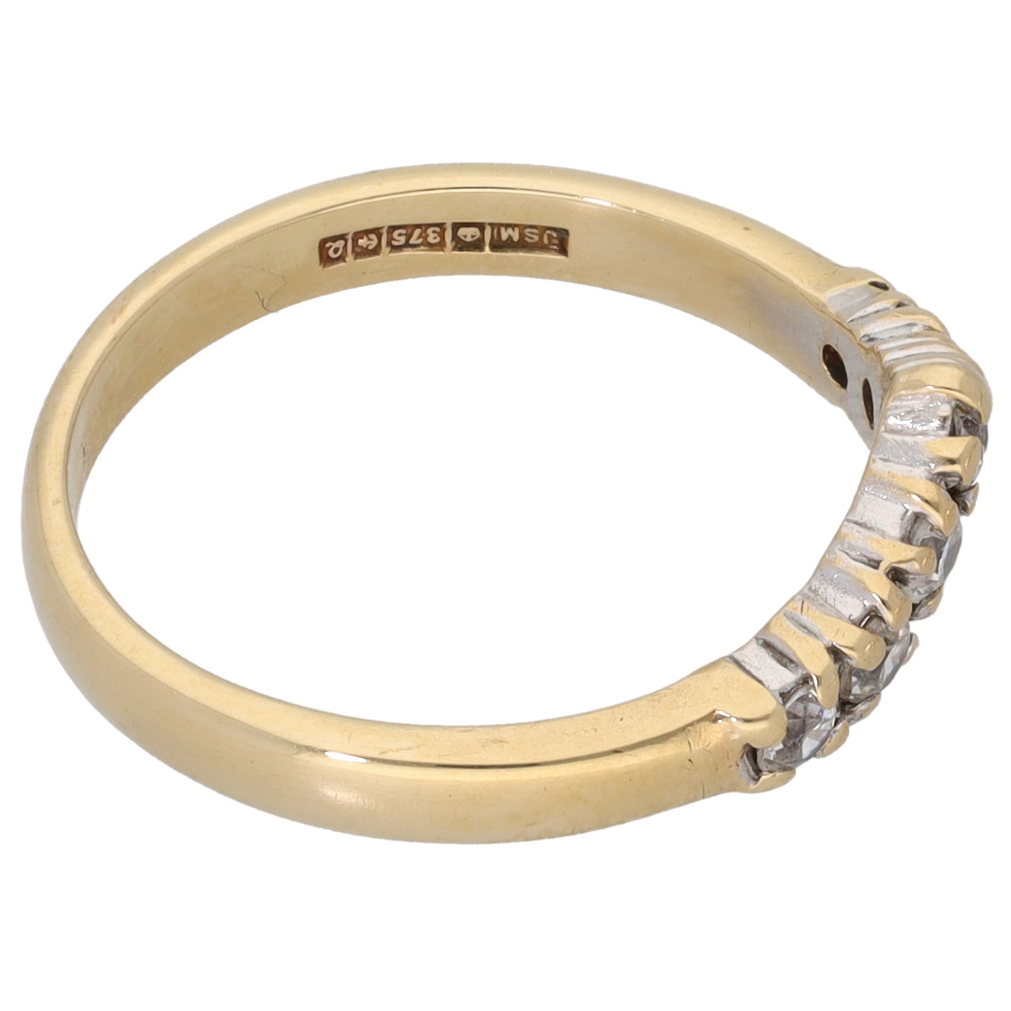 9ct Gold Cubic Zirconia Wishbone Ring Size K