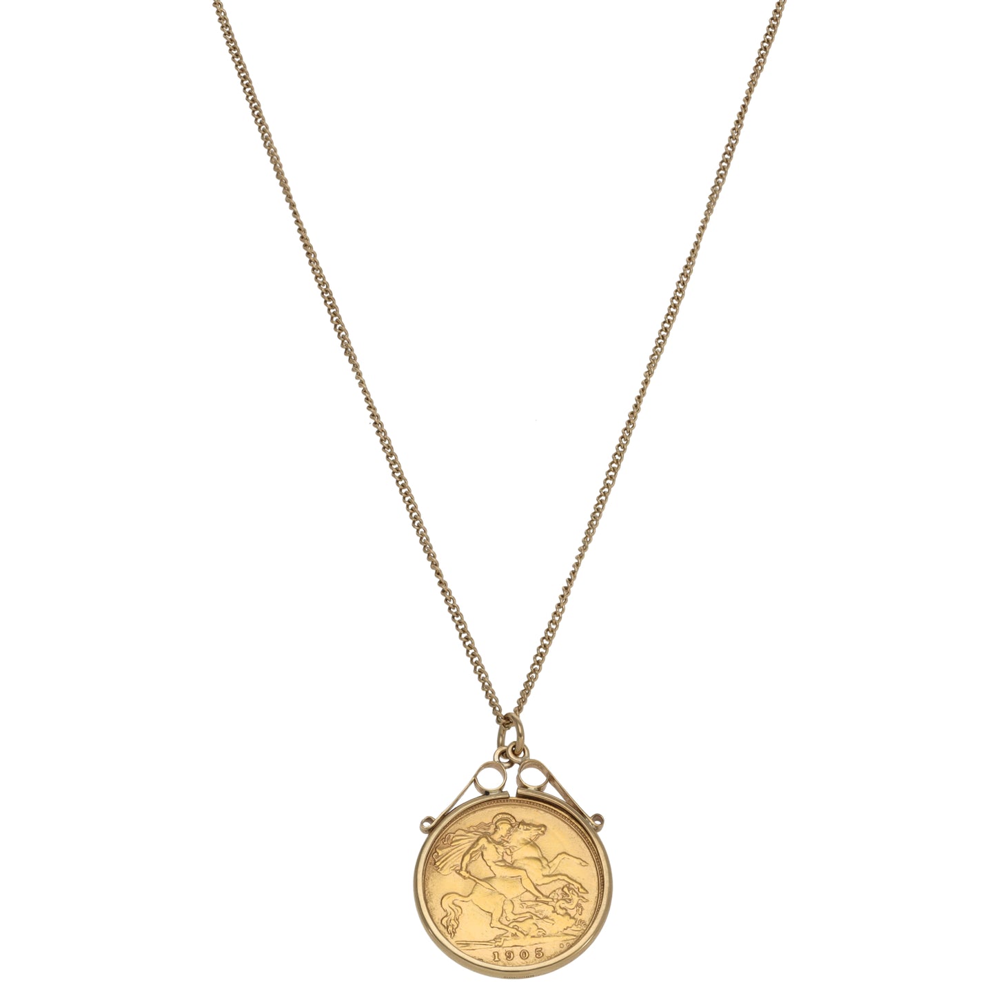 9ct Gold Coin Pendant With Chain