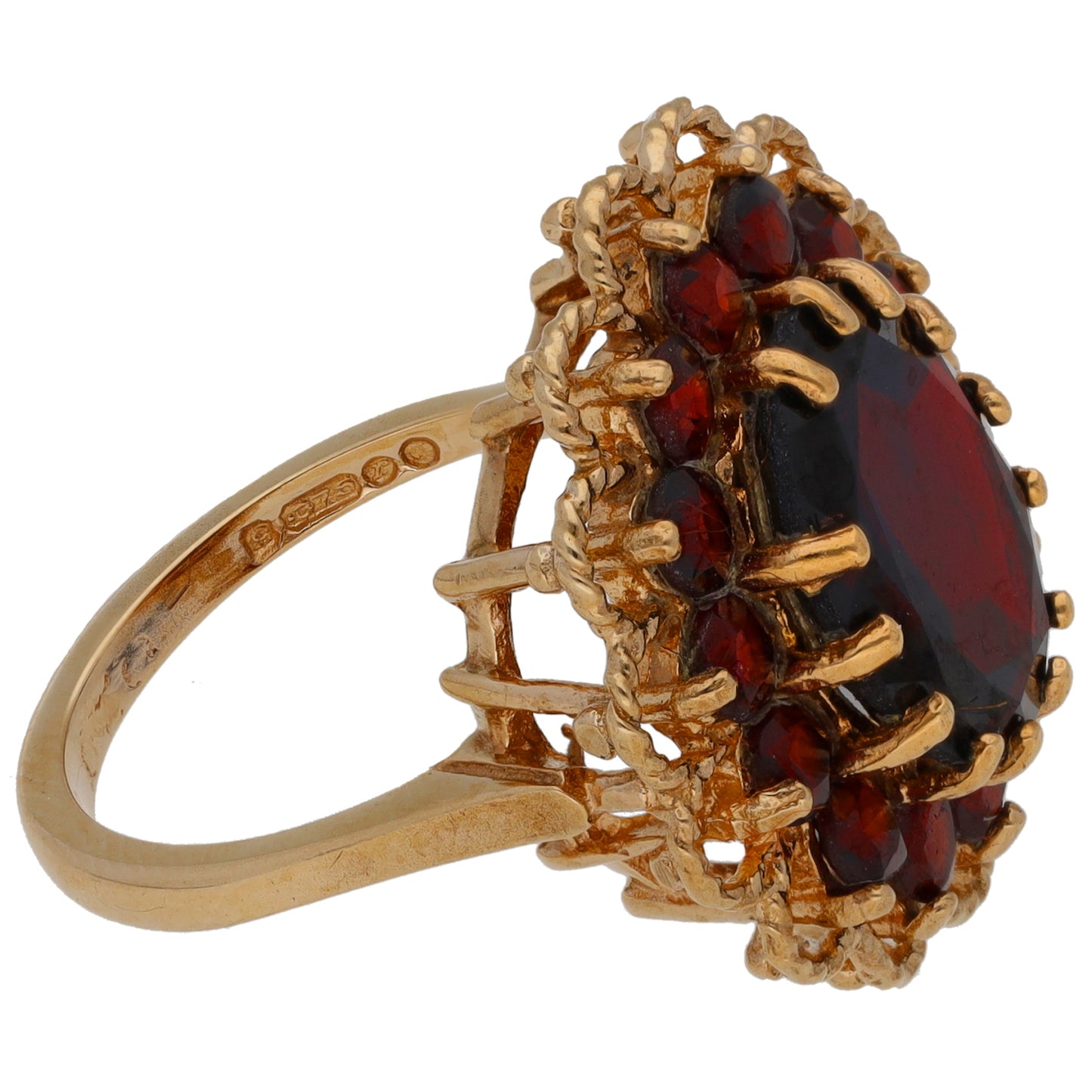 9ct Gold Garnet Dress/Cocktail Ring Size K
