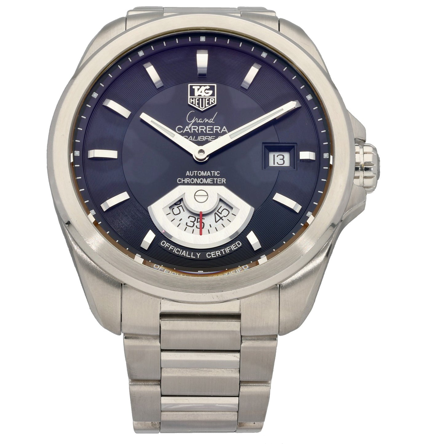 Tag Heuer Grand Carrera WAV511A, Black Dial, Stainless Steel, Front Image