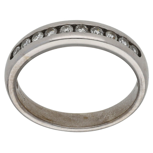 9ct White Gold 0.33ct Diamond Half Eternity Ring Size O