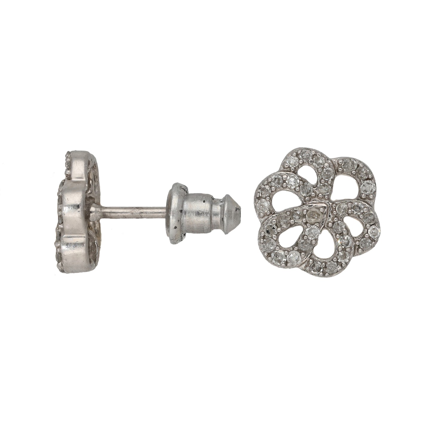 18ct White Gold Imitation Clip On Earrings