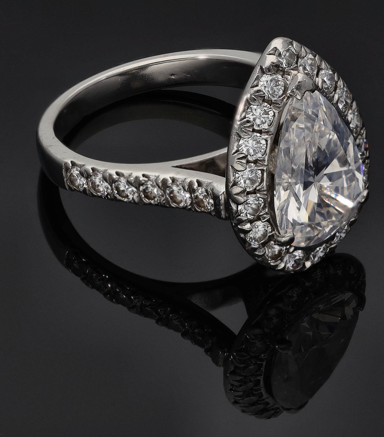 Platinum 4.37ct Diamond Cluster Ring Size M