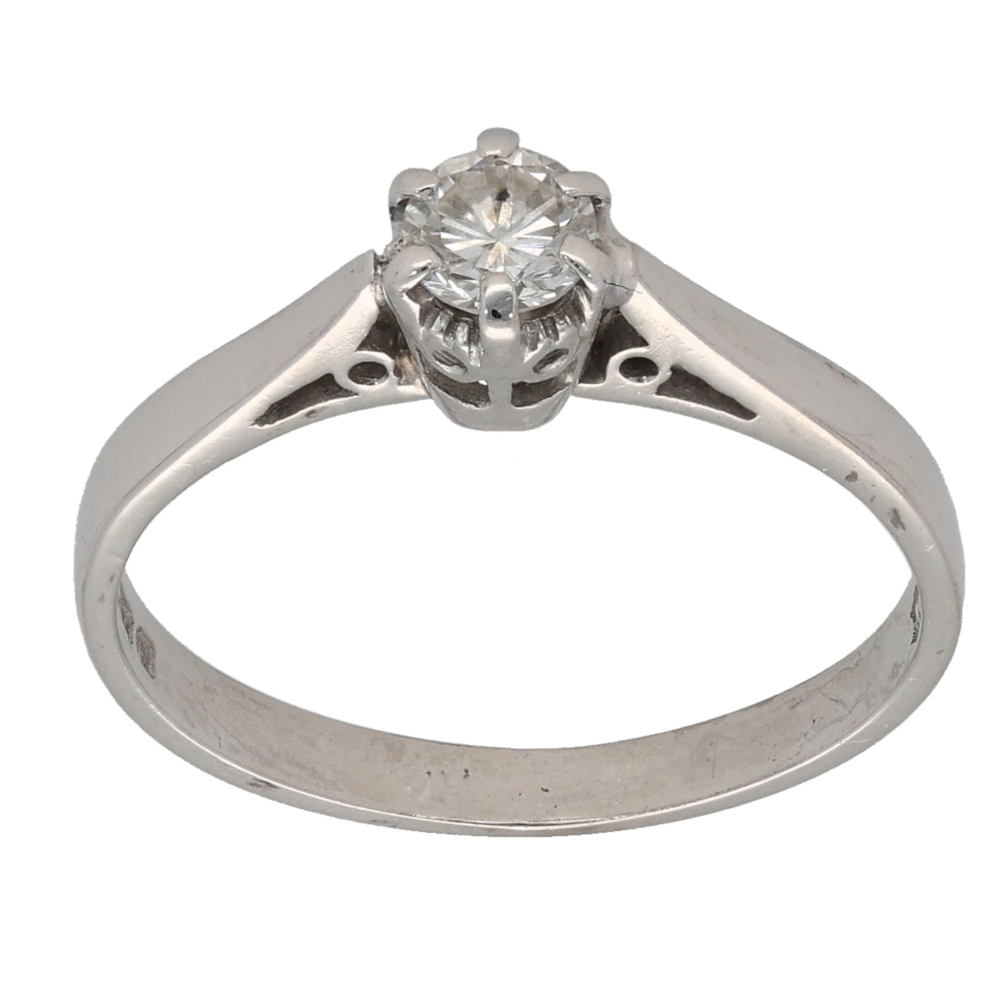 18ct White Gold 0.25ct Diamond Solitaire Ring Size M