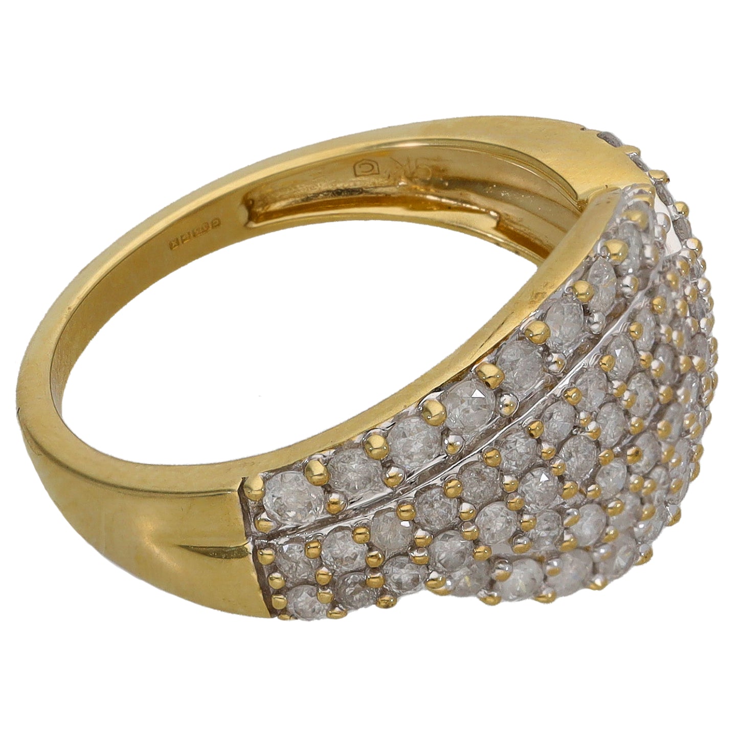 9ct Gold 0.92ct Diamond Dress/Cocktail Ring Size N