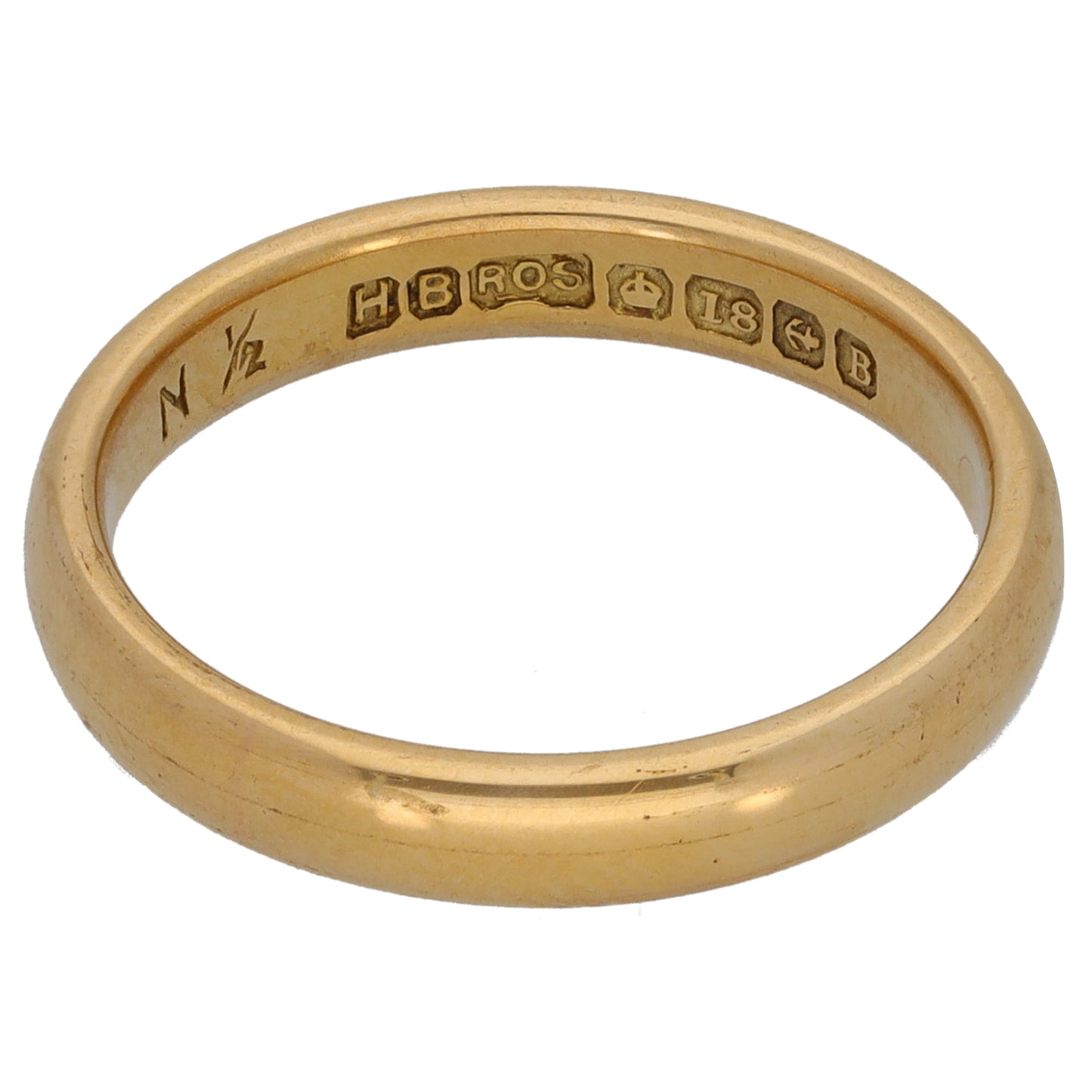 18ct Gold Plain Wedding Ring Size N